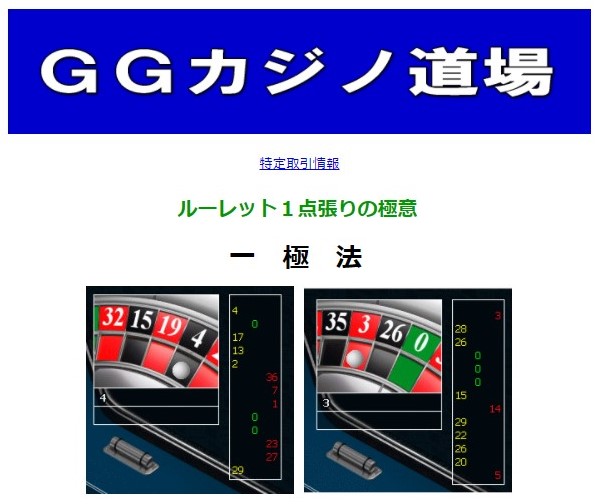 ルーレット1点張りの極意「一極法」を特典付きで購入したい方はこちら